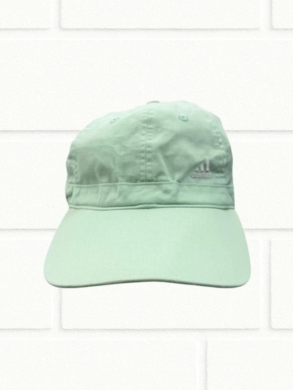 Adidas Vintage Logo Embroidered Light Green Baseball Cap Adjustable Strap